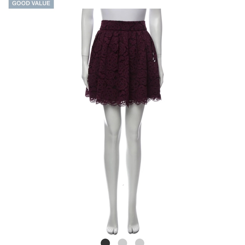 Alice + Olivia dark purple lace skirt